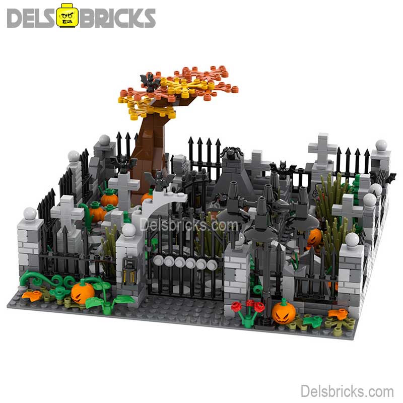 Halloween Cemetary Playset - New Lego Minifigures Horror Custom Toys (ONLINE ORDER ONLY)