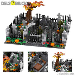Halloween Cemetary Playset - New Lego Minifigures Horror Custom Toys (ONLINE ORDER ONLY)