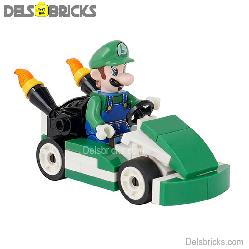 Luigi Kart Brothers Super Mario Lego Minifigures Custom Toys (ONLINE ORDER ONLY)