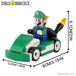 Luigi Kart Brothers Super Mario Lego Minifigures Custom Toys (ONLINE ORDER ONLY)