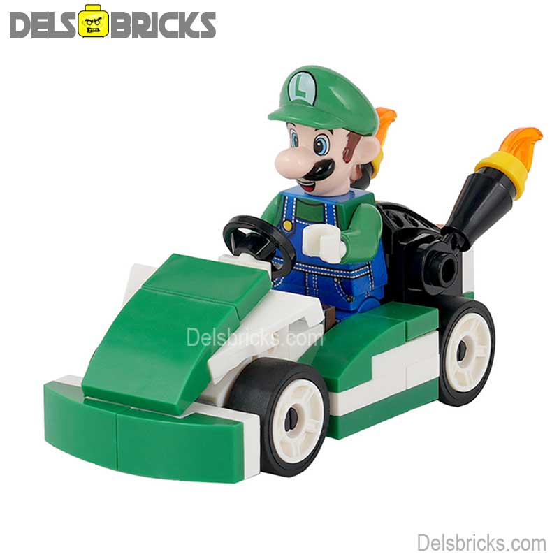 Luigi Kart Brothers Super Mario Lego Minifigures Custom Toys (ONLINE ORDER ONLY)