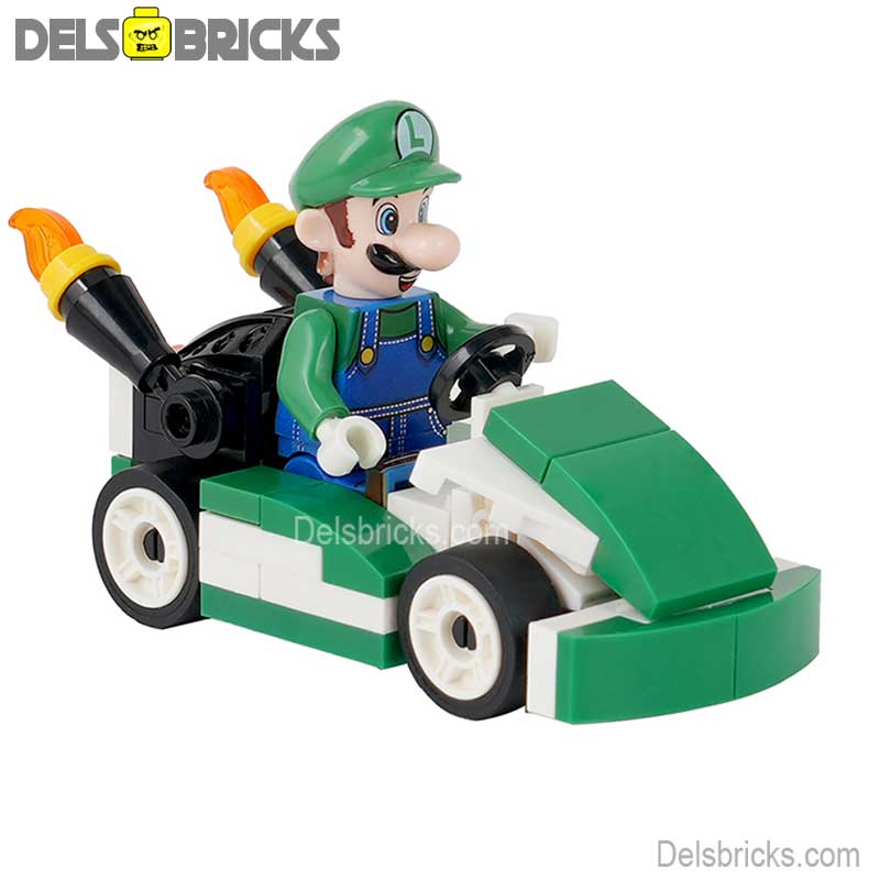 Luigi Kart Brothers Super Mario Lego Minifigures Custom Toys (ONLINE ORDER ONLY)