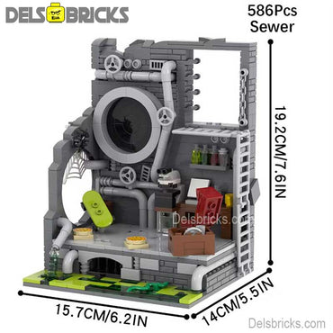 Teenage Mutant Ninja Turtles sewer Lair Lego Minifigures Custom Toys (ONLINE ORDER ONLY)