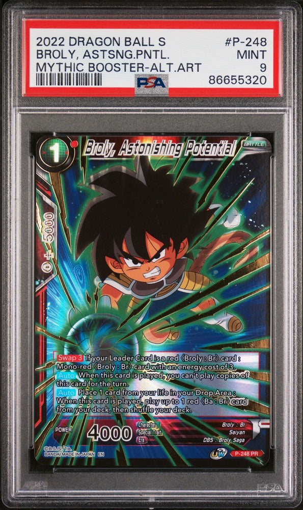 2022 DRAGON BALL SUPER MYTHIC BOOSTER BROLY, ASTSNG.PNTL. #P-248 - PSA 9 (Online Order Only)