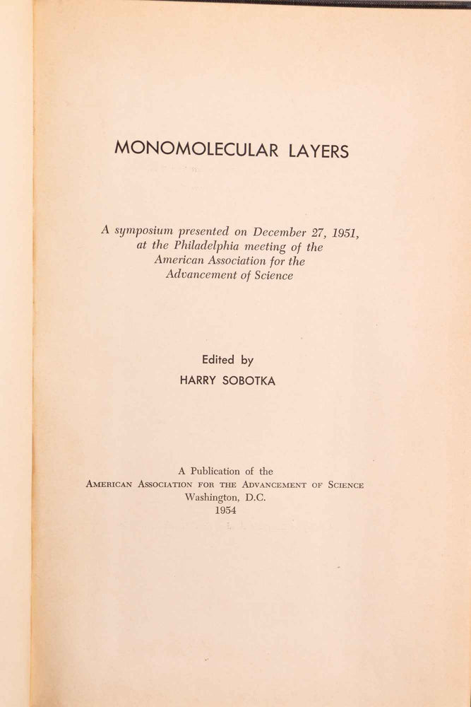 Monomolecular Layers (ONLINE ORDER ONLY)