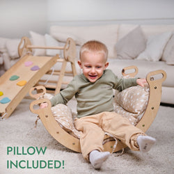 4in1 Montessori Climbing Set: Pikler Triangle, Arch, Slide Board, and Cushion for Toddlers (1–3 Years) (ONLINE ORDER ONLY)