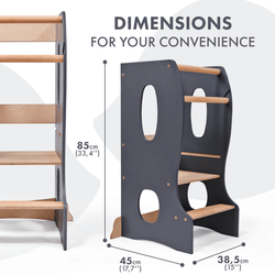 Stable Montessori Tower: Wooden Growing Chair - Grey (ONLINE ORDER ONLY)