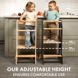 Stable Montessori Tower: Wooden Growing Chair - Grey (ONLINE ORDER ONLY)