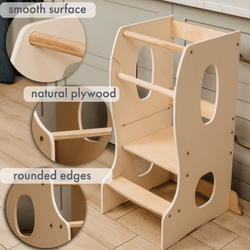 Stable Montessori Tower: Wooden Growing Chair - Ivory (ONLINE ORDER ONLY)