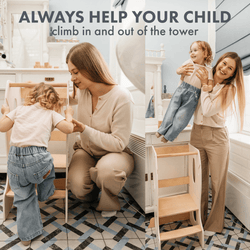 Stable Montessori Tower: Wooden Growing Chair - Ivory (ONLINE ORDER ONLY)