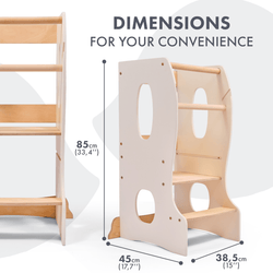 Stable Montessori Tower: Wooden Growing Chair - Ivory (ONLINE ORDER ONLY)