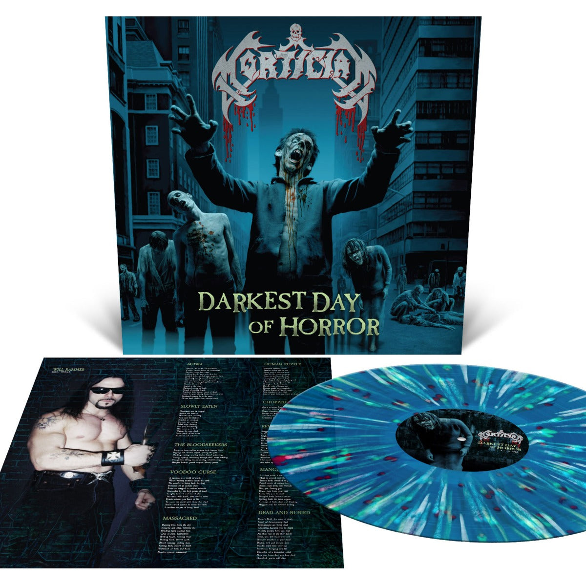 Mortician - Darkest Day Of Horror (Colored Vinyl, Sea Blue with Splatter) [Vinyl] (ONLINE ORDER ONLY)