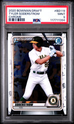 Graded 2020 Topps Bowman Draft Tyler Soderstrom #BD119 Chrome Rookie RC Baseball Card PSA 9 Mint (ONLINE ORDER ONLY)