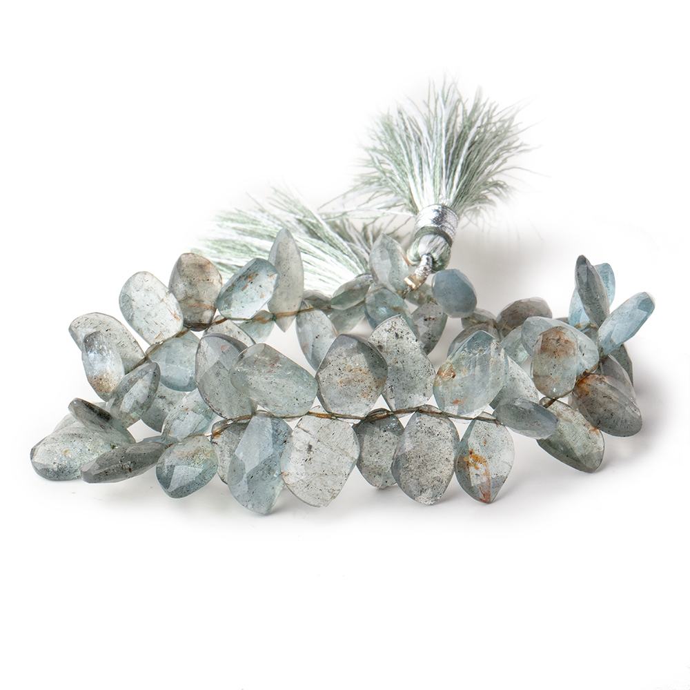Moss Aquamarine Faceted Free Form & Marquise Beads 7.5 inch 56 pieces (ONLINE ORDER ONLY)