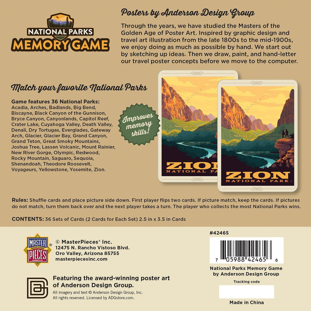 National Parks Memory Game (ONLINE ORDER ONLY)