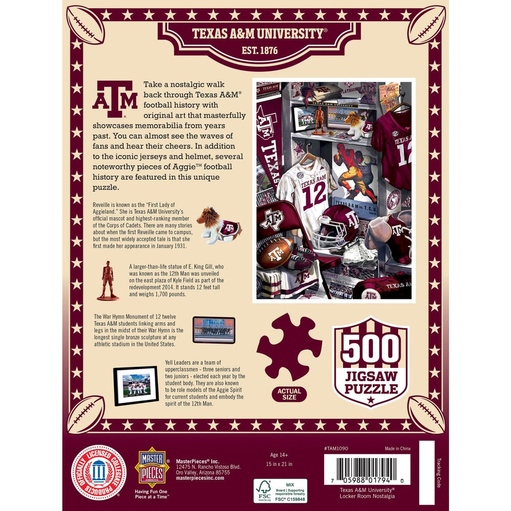 Texas A&M Aggies - Locker Room 500 Piece Jigsaw Puzzle (ONLINE ORDER ONLY)