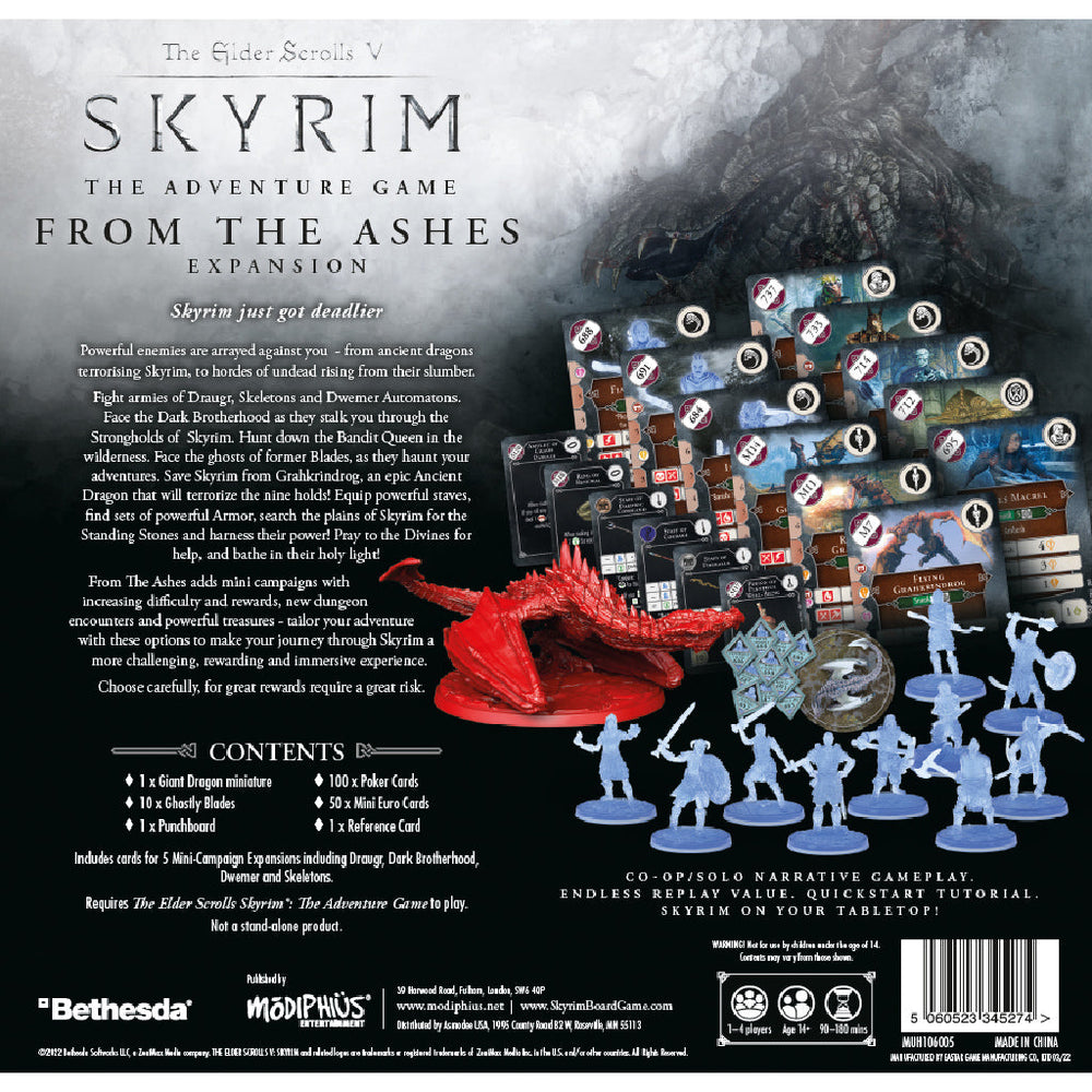 The Elder Scrolls: Skyrim - Adventure Board Game From the Ashes Expansion (ONLINE ORDER ONLY)