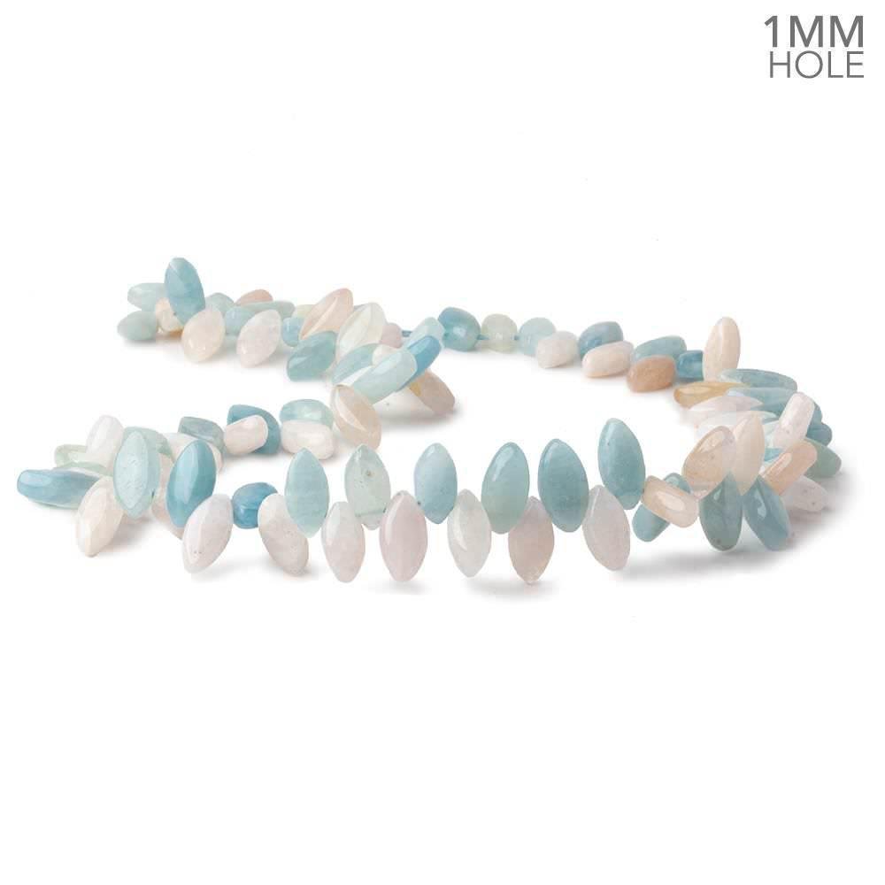 Multi Beryl top drilled plain marquise beads 16 inch 86 large hole beads A (ONLINE ORDER ONLY)