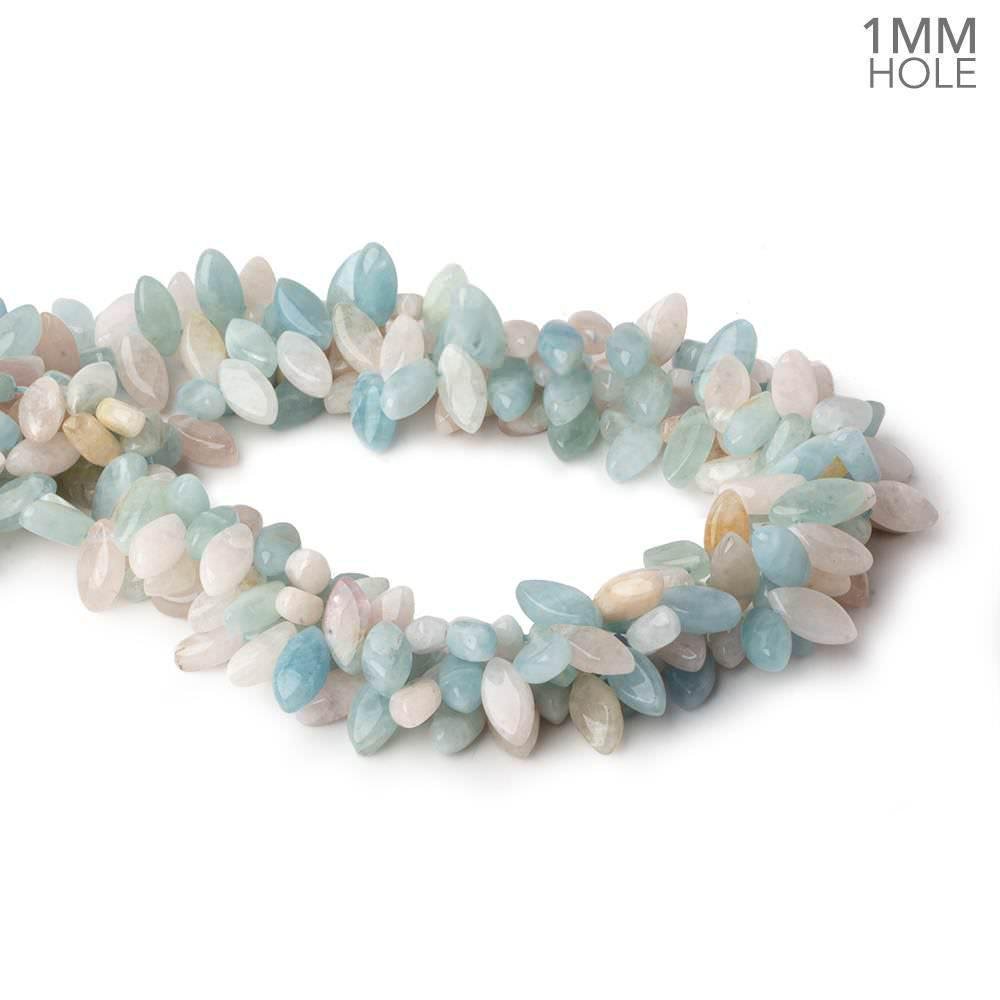 Multi Beryl top drilled plain marquise beads 16 inch 86 large hole beads A (ONLINE ORDER ONLY)