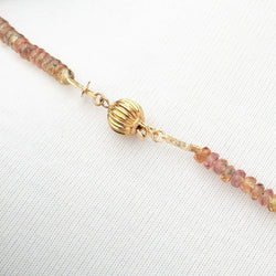 Multi Color Songea Sapphire Faceted Rondelle Necklace with a 14kt Gold Clasp AAA (ONLINE ORDER ONLY)