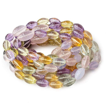 14-20mm Multi Gem concave checkerboard faceted marquise 16 inch 29 beads AAA (ONLINE ORDER ONLY)