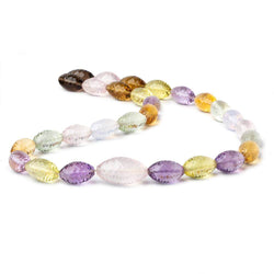 Multi Gemstone Concave Faceted Marquise 16 inch 29 beads AAA (ONLINE ORDER ONLY)