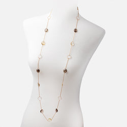 Multi Quartz Faceted Nugget Vermeil Bezel Chain Necklace (ONLINE ORDER ONLY)