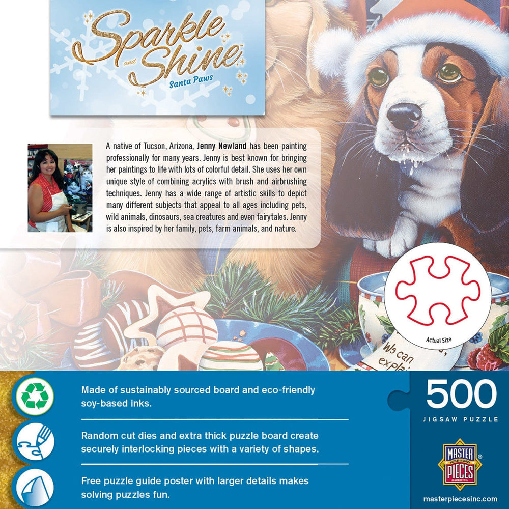 Sparkle & Shine - Santa Paws 500 Piece Glitter Jigsaw Puzzle (ONLINE ORDER ONLY)