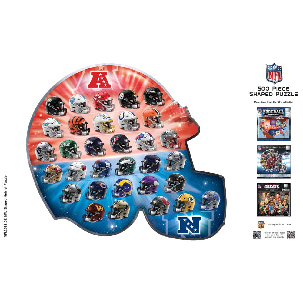 NFL - Teams Helmet 500 Piece Shaped Jigsaw Puzzle