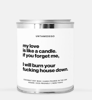 My Love Is Like A Candle If You Forget Me I Will Burn Your Fucking House Down 16oz Paint Can Candle (ONLINE ORDER ONLY)