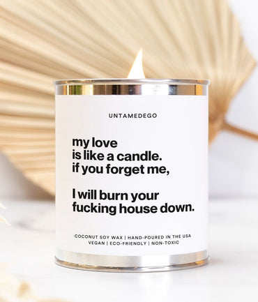 My Love Is Like A Candle If You Forget Me I Will Burn Your Fucking House Down 16oz Paint Can Candle (ONLINE ORDER ONLY)