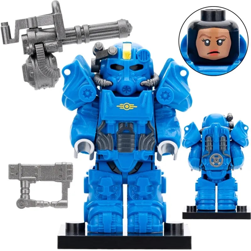 Fallout Blue T-60 Power Armor Custom Minifig (Online Only)