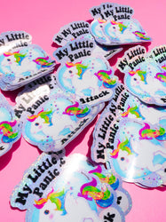 Funny Vinyl Sticker – My Little Panic Attack – Holographic Unicorn Waterproof Decal Sticker (Online Order Only)