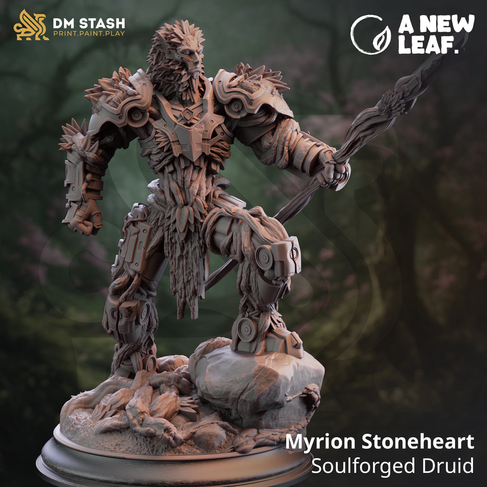 Myrion Stoneheart, Soulforged Druid (Male Warforged Druid) (Online Order Only)