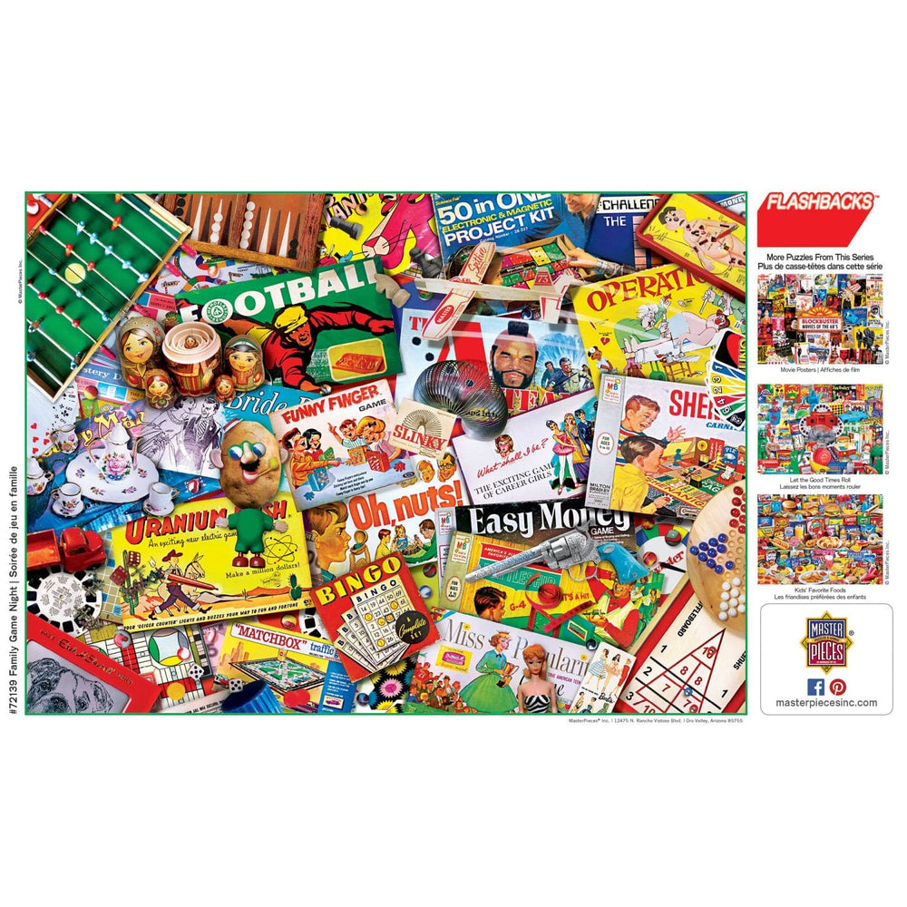 Flashbacks - Family Game Night 1000 Piece Jigsaw Puzzle (ONLINE ORDER ONLY)
