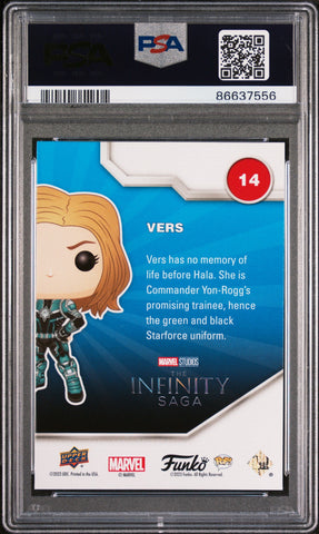 2023 UPPER DECK FUNKO POP MARVEL  VERS PLATINUM #14  PSA 10 (Online Order Only)