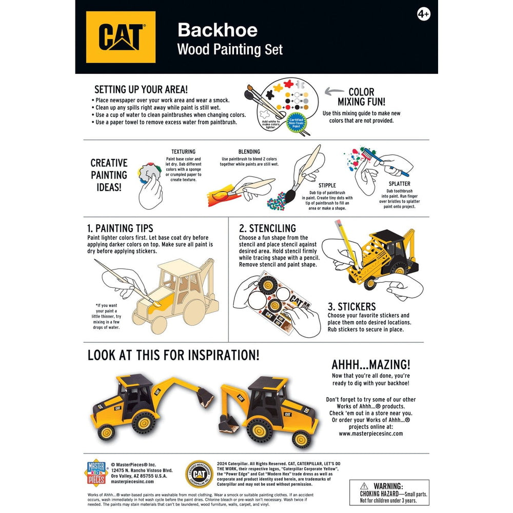 CAT - Caterpillar Backhoe Wood Craft & Paint Kit (ONLINE ORDER ONLY)