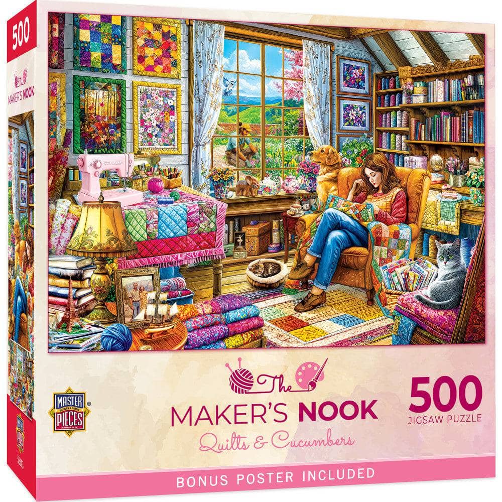 Maker's Nook - Quilts & Cucumbers 500 Piece Jigsaw Puzzle