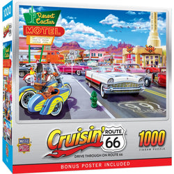Cruisin' Route 66 - Drive Through on Route 66 1000 Piece Jigsaw Puzzle (ONLINE ORDER ONLY)