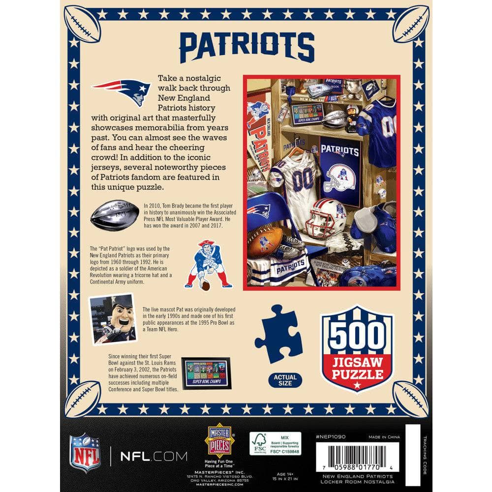 New England Patriots - Locker Room 500 Piece Jigsaw Puzzle (ONLINE ORDER ONLY)