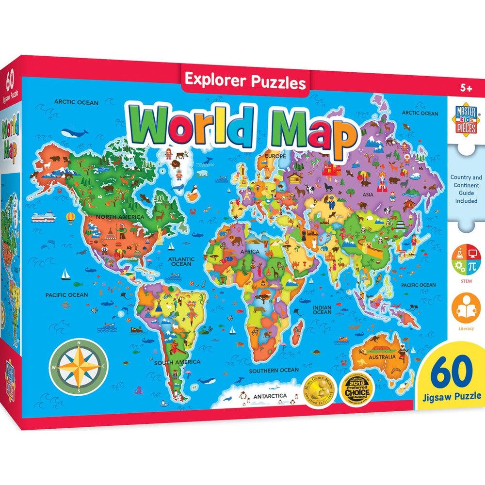 Explorer - World Map 60 Piece Jigsaw Puzzle (ONLINE ORDER ONLY)