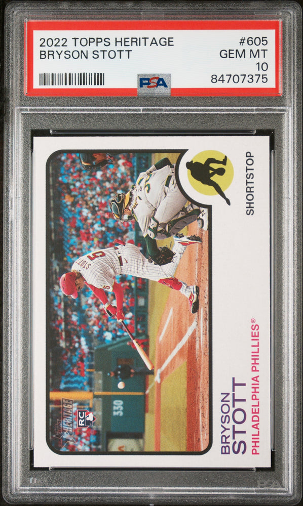 2022 TOPPS HERITAGE BRYSON STOTT  #605 - PSA 10 ROOKIE CARD (Online Order Only)