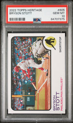 2022 TOPPS HERITAGE BRYSON STOTT  #605 - PSA 10 ROOKIE CARD (Online Order Only)