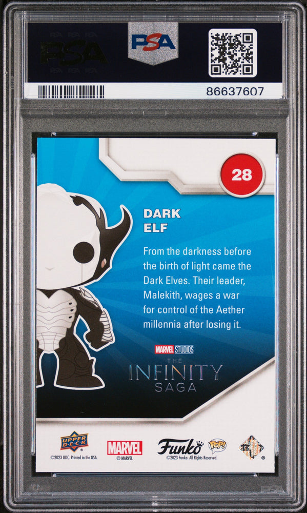 2023 UPPER DECK FUNKO POP MARVEL  DARK ELF  #28  PSA 10 (Online Order Only)