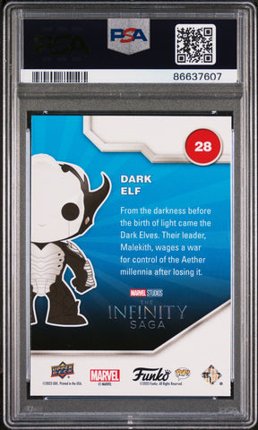 2023 UPPER DECK FUNKO POP MARVEL  DARK ELF  #28  PSA 10 (Online Order Only)