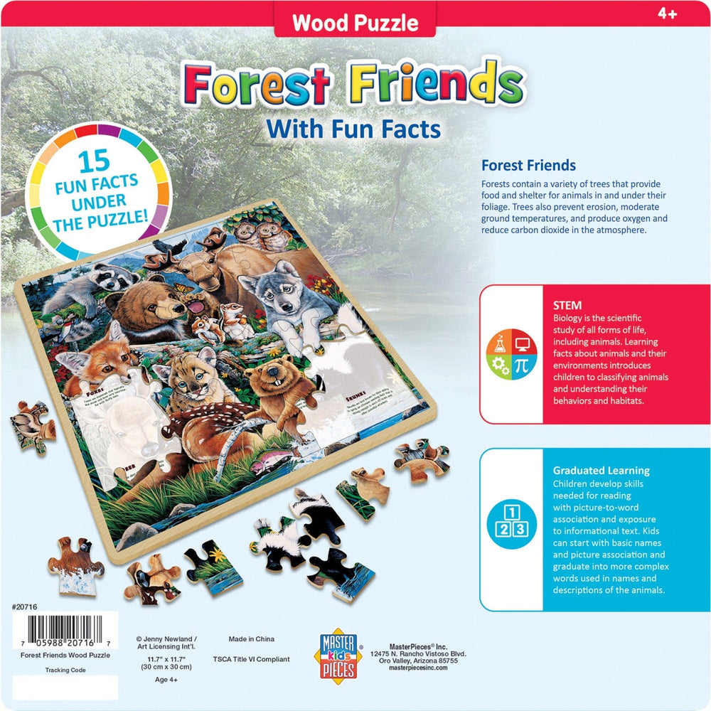 Wood Fun Facts - Forest Friends 48 Piece Wood Jigsaw Puzzle (ONLINE ORDER ONLY)