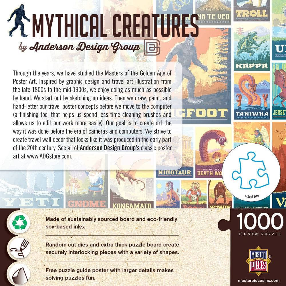 Vintage Posters - Mythical Creatures 1000 Piece Jigsaw Puzzle (ONLINE ORDER ONLY)