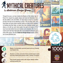 Vintage Posters - Mythical Creatures 1000 Piece Jigsaw Puzzle (ONLINE ORDER ONLY)