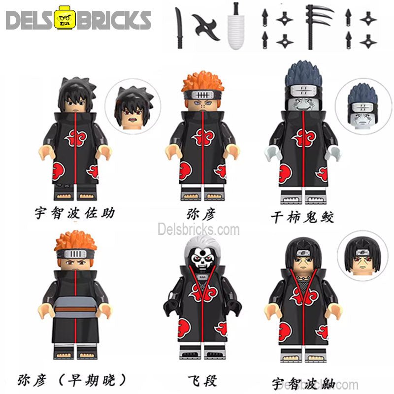 Naruto set of 6 Lego Anime Minifigures Custom Toys S8 (ONLINE ORDER ONLY)