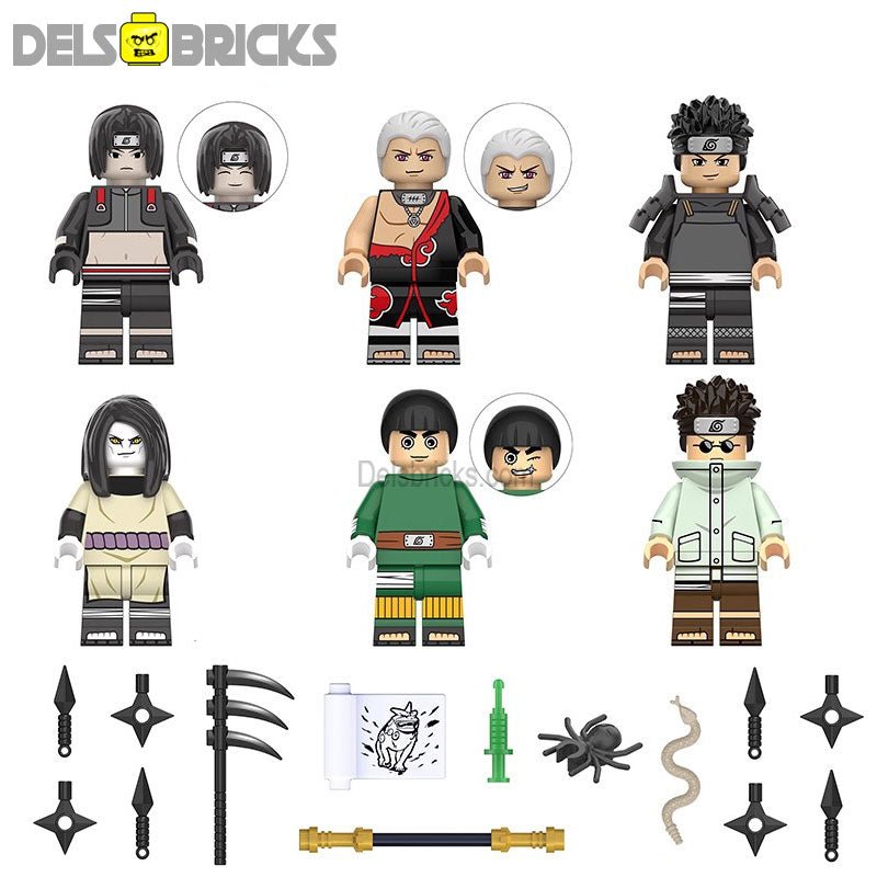 Naruto set of 6 Lego Anime Minifigures Custom Toys S9 (ONLINE ORDER ONLY)